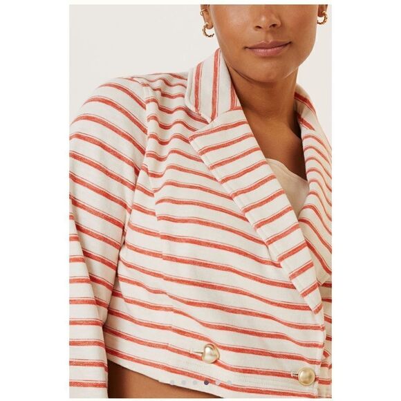 Maeve Cropped Terry Stripe Jacket - Picture 4 of 6